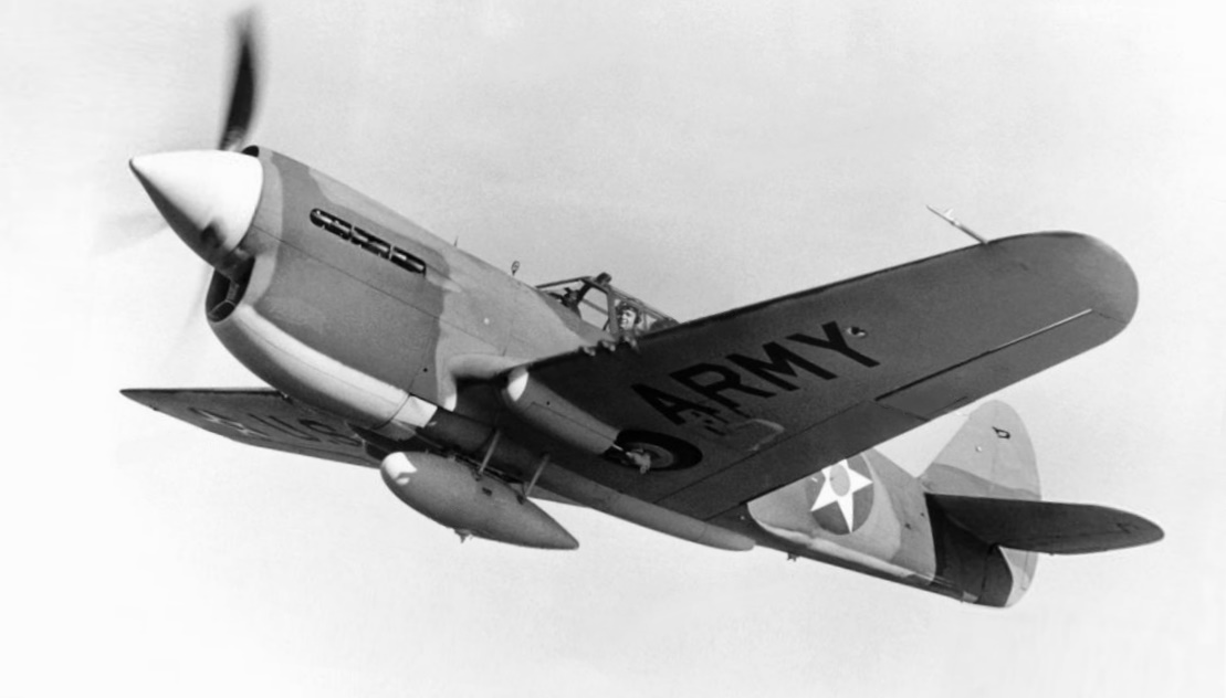 Curtiss P-40E in flight
