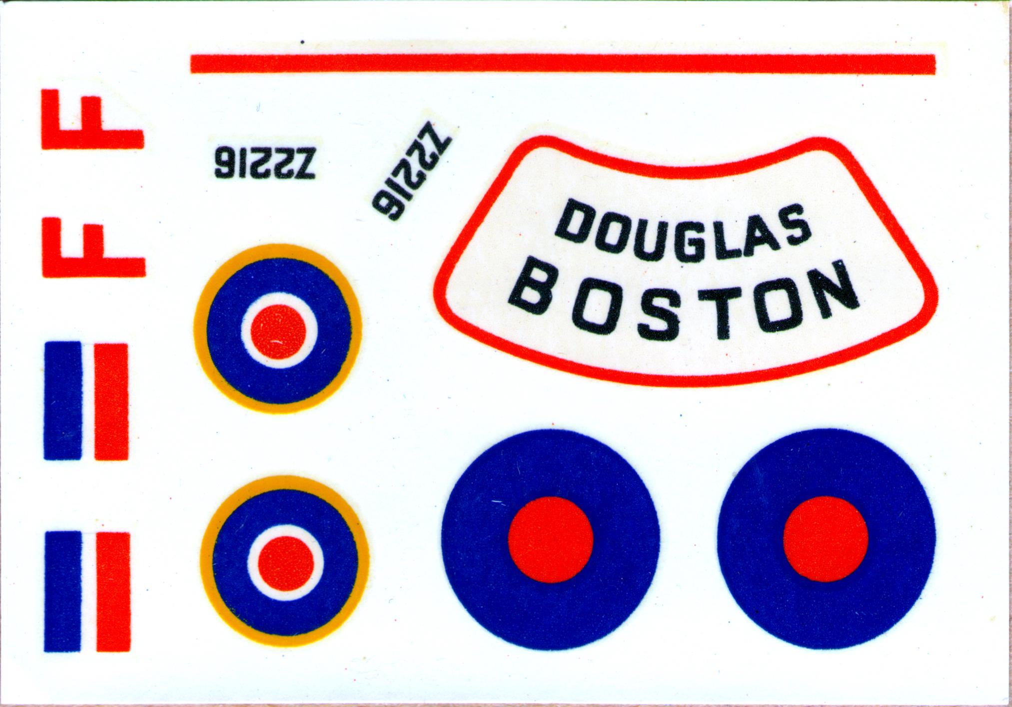 Декаль, FROG 151P Douglas Boston, 1964, IMAltd
