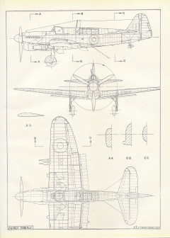 Fairey Firefly Mk.I - 1/72 рисунок C.B.Maycock, 1/72, «Aircraft of the fighting powers» Том.VI, издание 1945г