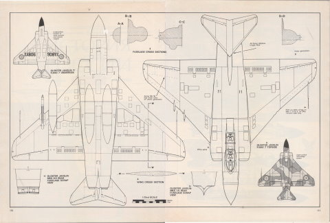 Gloster Javelin - 1/72 рисунок Криса Боули, 1/72, Скэйл Аиркрафт Моделлинг, Том 4 Выпуск 4, Январь 1982